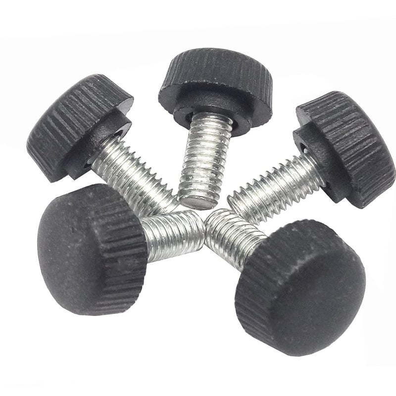 DGZ 10Pcs M6 Black Knurled Clamping Knob,Threaded Metal Knurled Thread Clamping Knob Type Round Head(M6x12) - Image 2